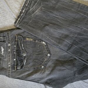 Rock Revival Distressed Gray Jeans